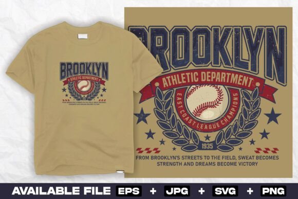 Brooklyn Baseball Varsity Print: A Versatile T-Shirt Design