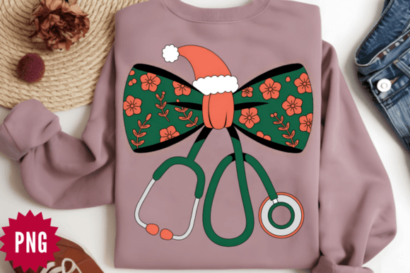 Christmas Stethoscope Nurse PNG Clipart for Festive Branding