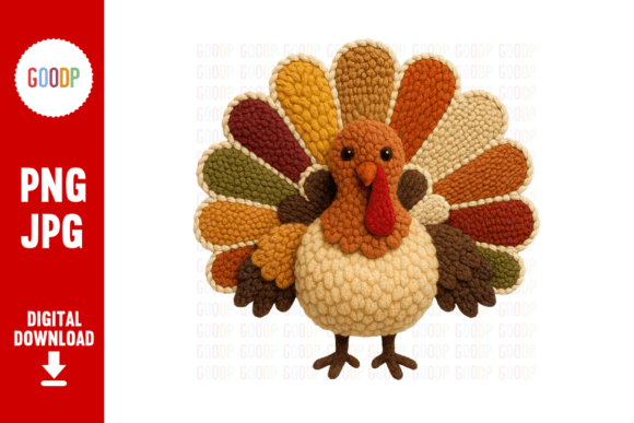 Cozy Crochet Turkey PNG: A Charming Graphic for Fall