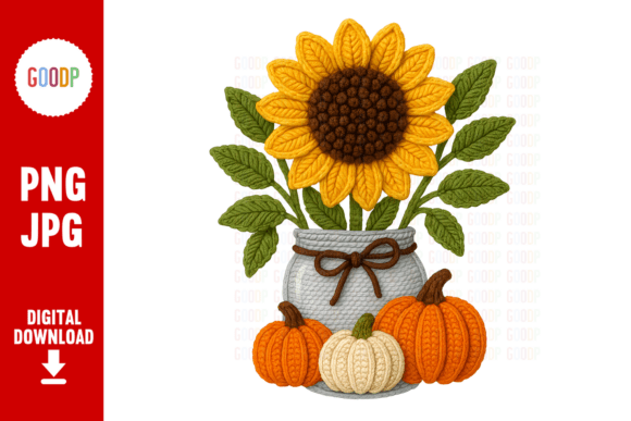 Crochet Sunflower Pumpkins Png: A Must-Have for Fall Graphics