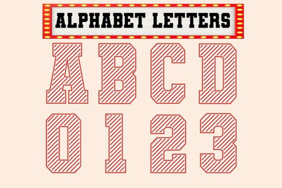 Cute Alphabet Set Christmas Red Strip: A Graphics Review