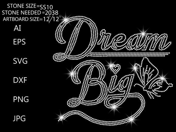 Elegant Dream Big Sparkling Rhinestone Graphics for T-Shirts