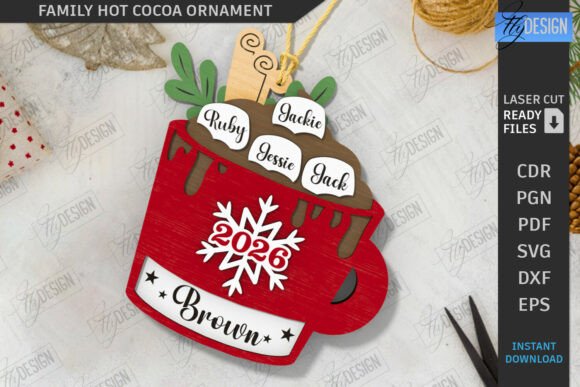 Family Hot Cocoa Mug Ornament: A Laser Cutting Winter Amp Delight