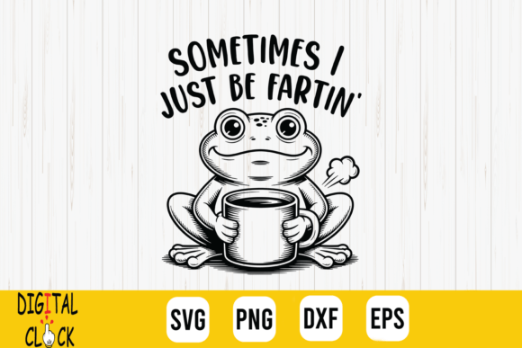 Funny Frog Coffee SVG for T-Shirt Designs and Graphics