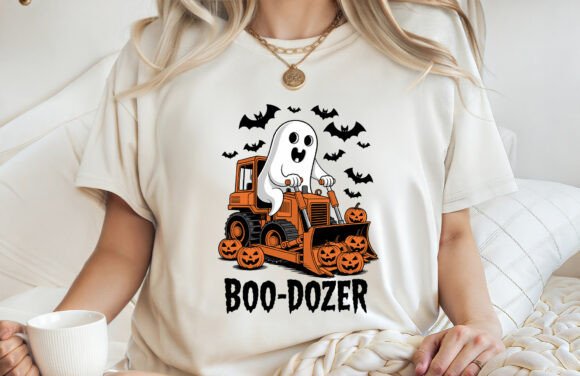 Funny Halloween Boo-Dozer: A Versatile Graphics Asset for T-Shirt Designs