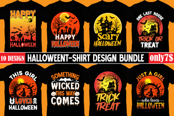 Halloween T-shirt Design Bundle for Creative Graphics
