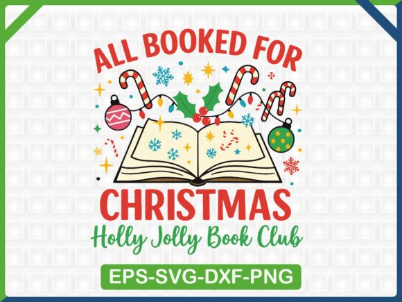 Holly Jolly Book Club: A Versatile T-Shirt Design Graphic