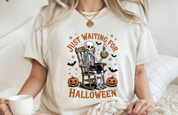 Just Waiting for Halloween T-shirt PNG