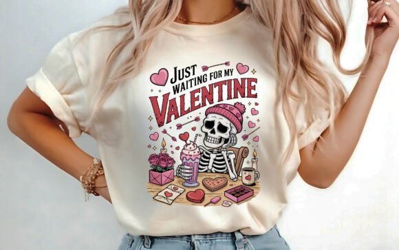 Just Waiting for Valentine T-shirt PNG: A Graphics Must-Have