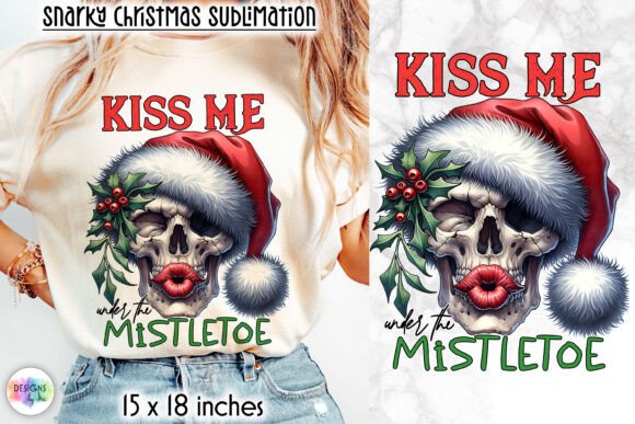 Kiss Me Under the Mistletoe Christmas Embroidery