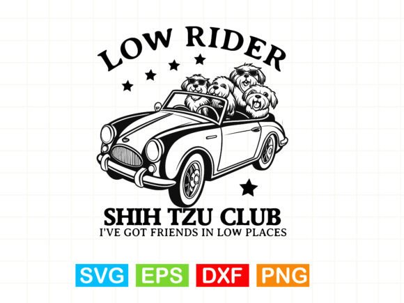Low Rider Shih Tzu Club T-shirt Graphics for Crafters