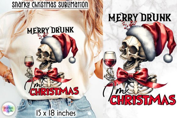 Merry Drunk I m Christmas Funny Print: Bold Graphics for Holiday Humor