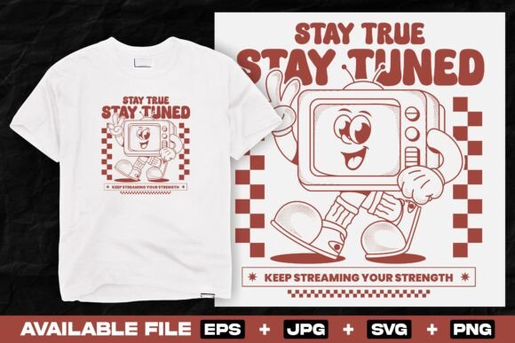 Retro Cartoon Television Character for T-Shirt Designs and Graphics