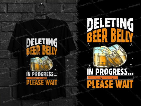 Review: Funny Deleting Beer Belly in Progress for T-Shirt Designs and Graphics