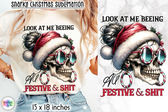 Review: Messy Bun Snarky Skull Christmas Print Graphics