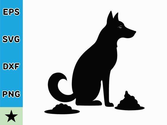 Review: Silhouette of Dog Sitting Near Piles of for Graphics & Illustrations