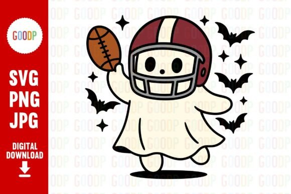 Spooky Football Ghost Png: A Fun Graphics Asset for Halloween