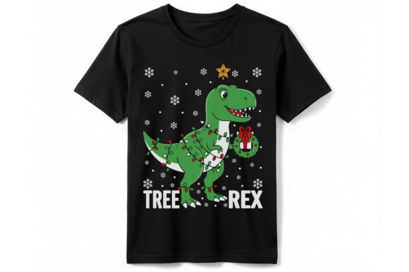 Tree Rex Dinosaur Christmas: A Festive T-Shirt Design
